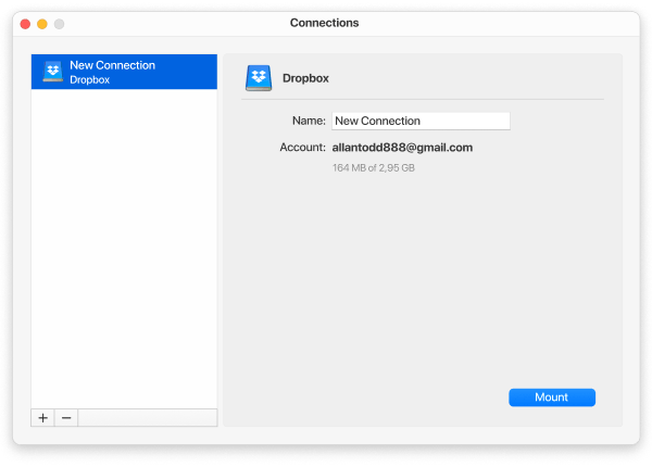 Dropbox account credentials