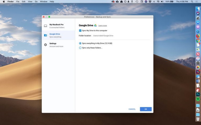 desktop google drive not syncing to cloud