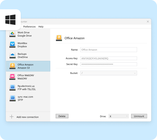 Amazon S3 client for Windows