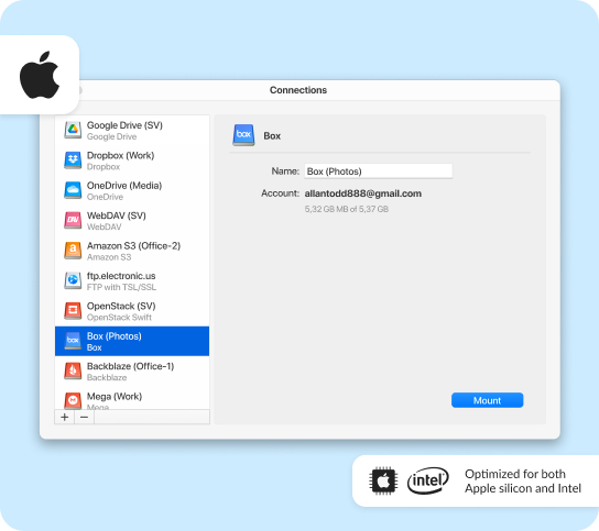 Cloud storage manager for macOS