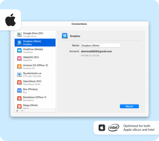 Cloud storage manager for macOS