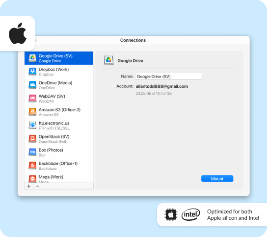 Cloud storage manager for macOS
