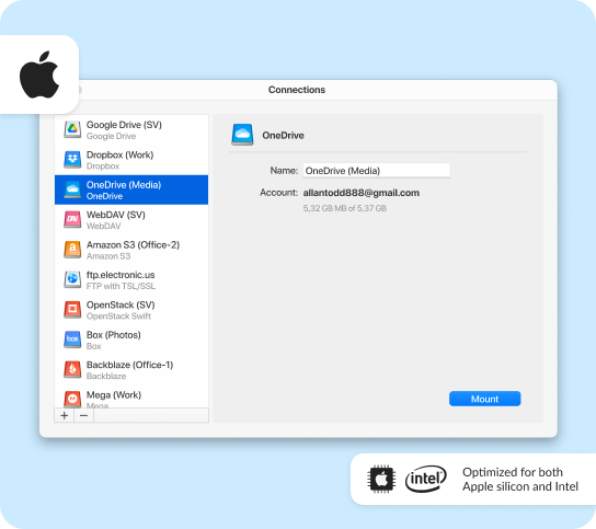 Cloud storage manager for macOS
