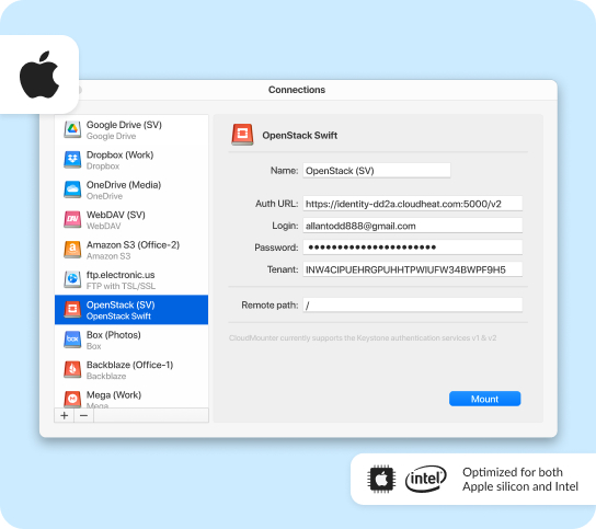 Cloud storage manager for macOS
