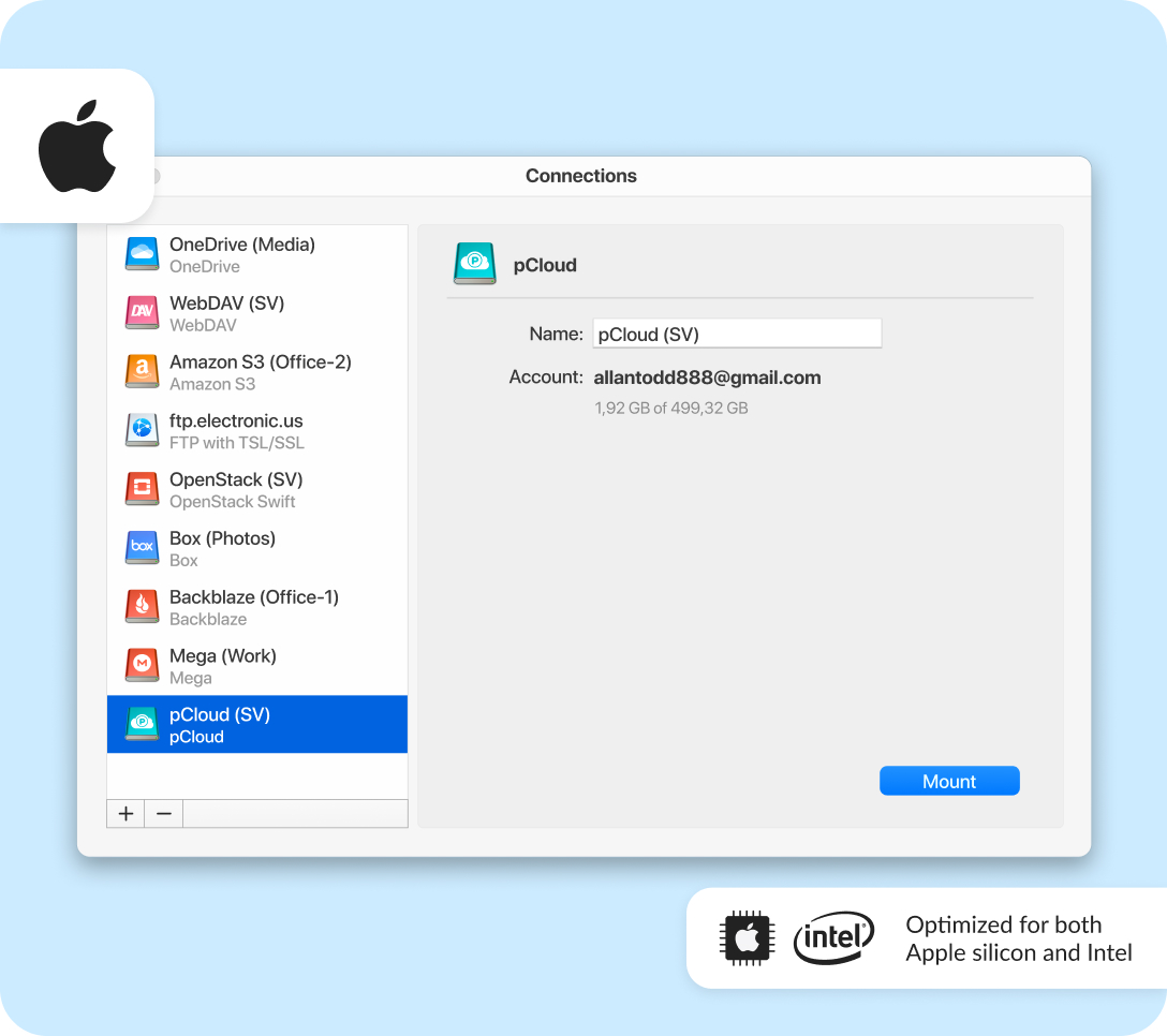 Alternative to pCloud Drive for Mac: the CloudMounter desktop app
