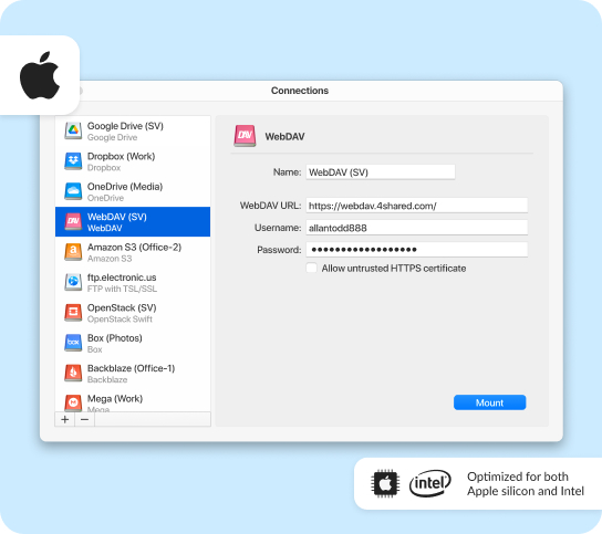 Cloud storage manager for macOS