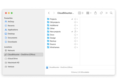 OneDrive as a network drive in Finder