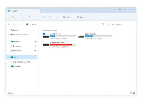 SFTP as a drive in File Explorer