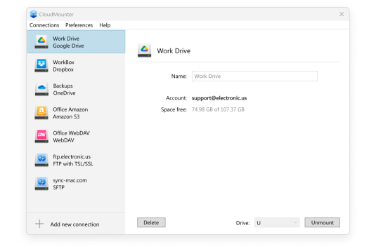 Google Drive screen