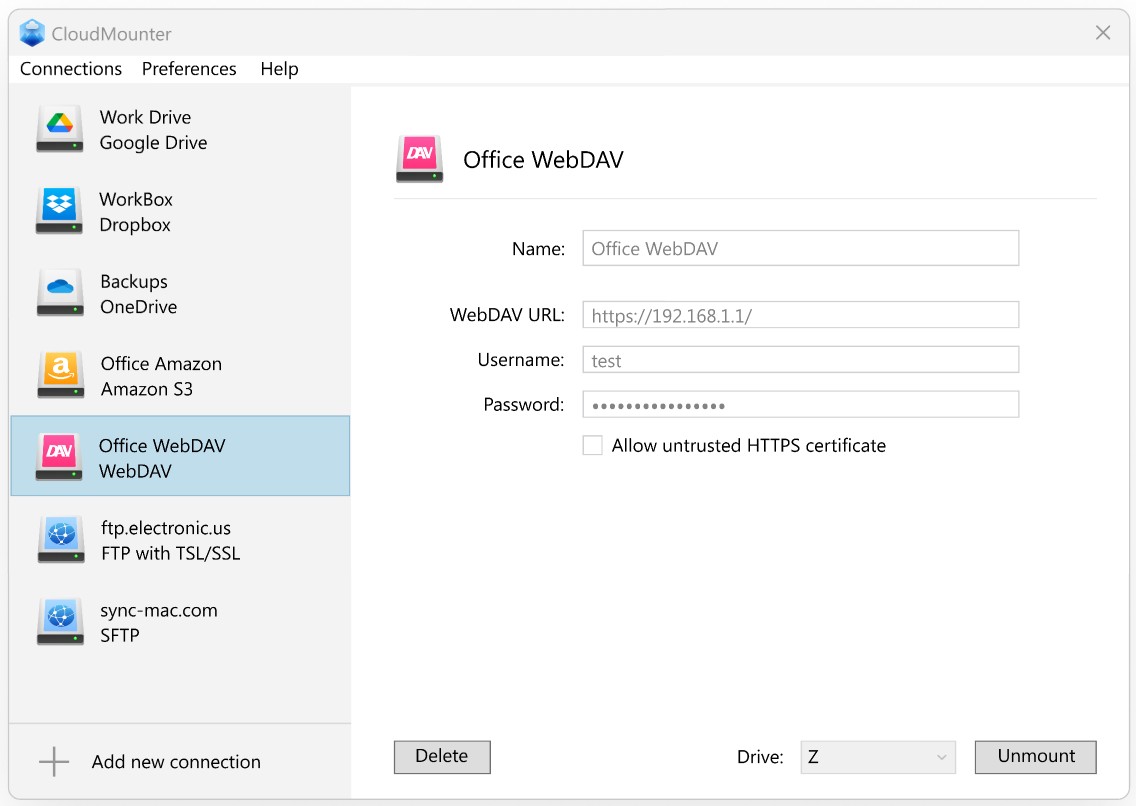 WebDAV URL WebDAV URL