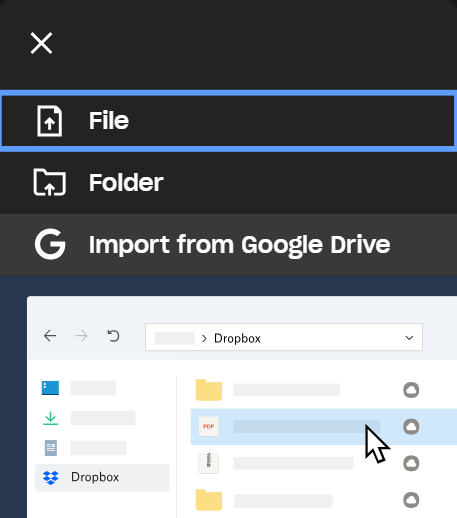 Import files from Google Drive to Dropbox