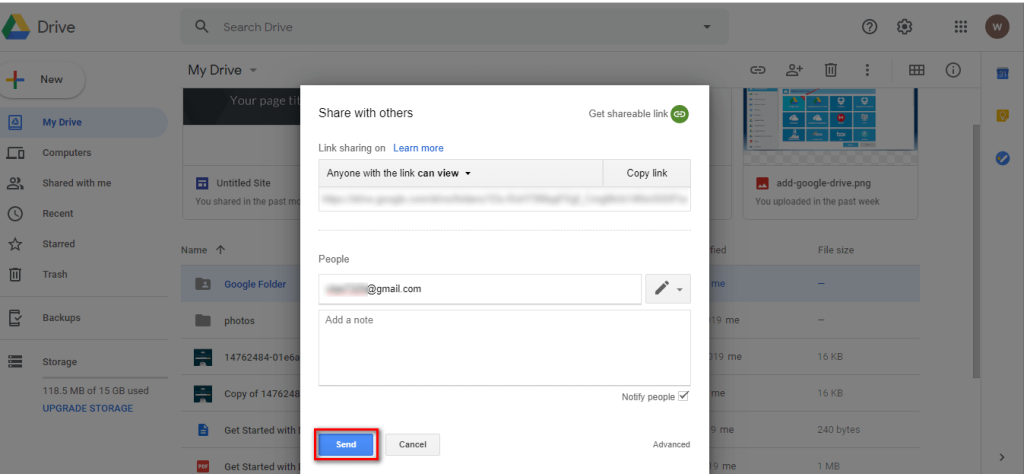 Sharing File on Google Drive