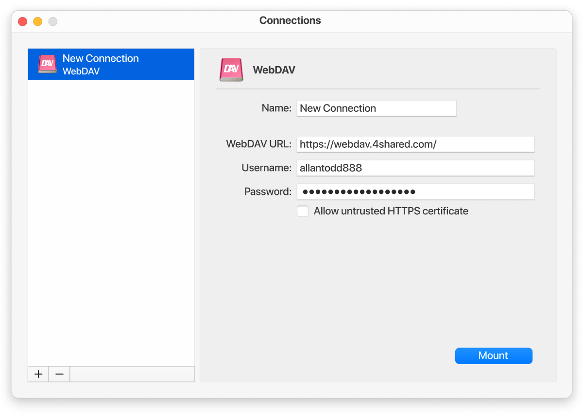 WebDAV URL