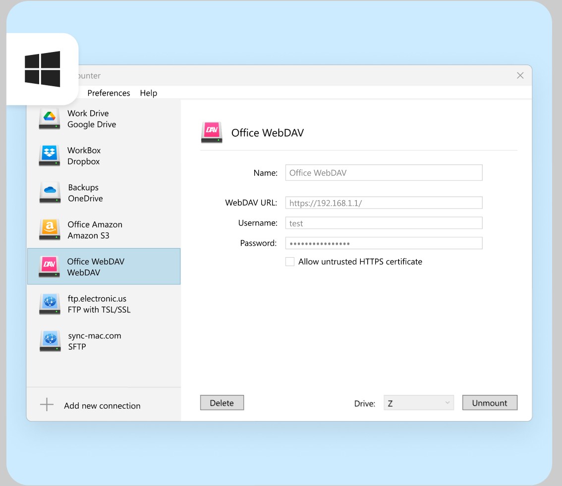 cloudmounter_webdav_connection