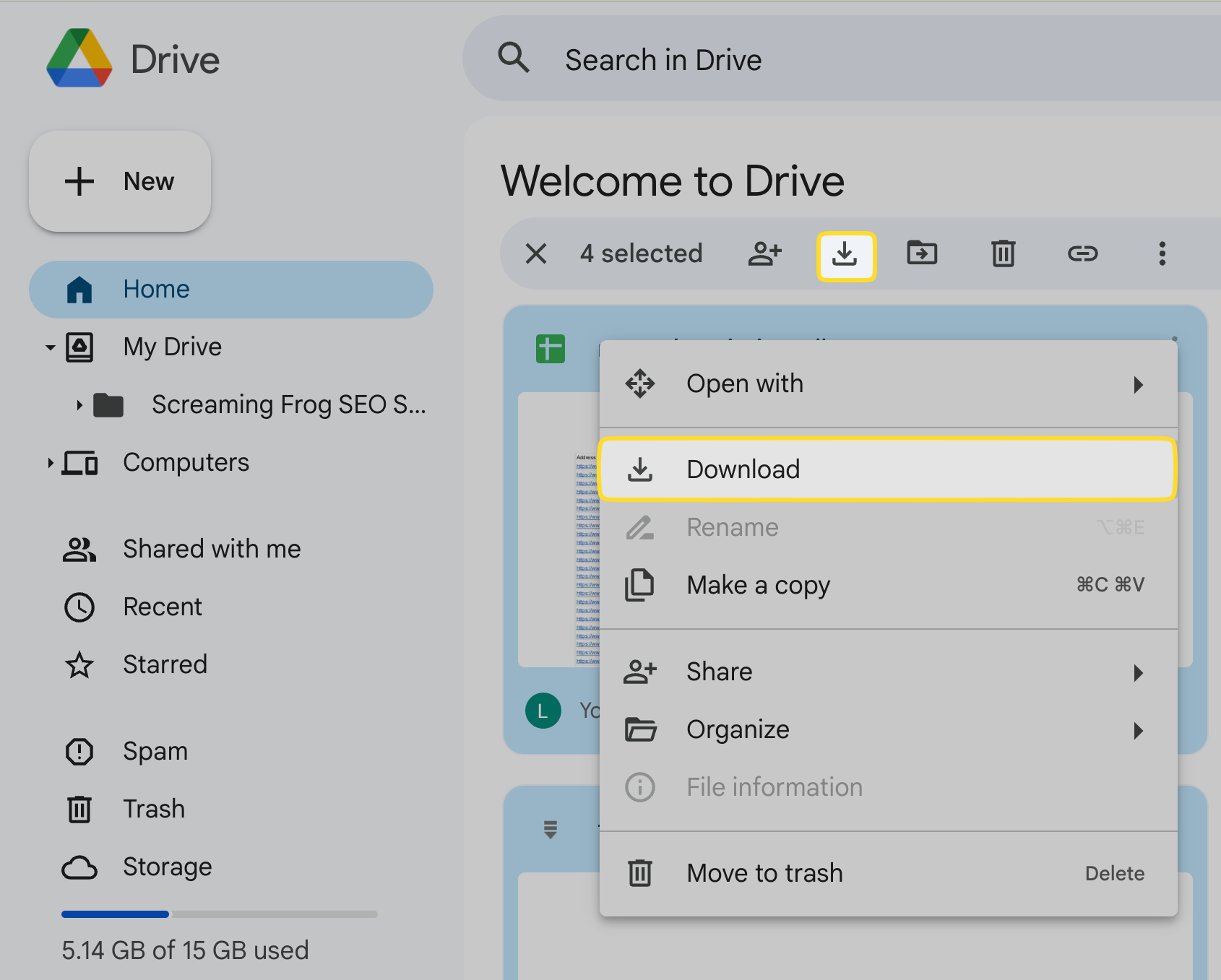 File downloading from Google Drive