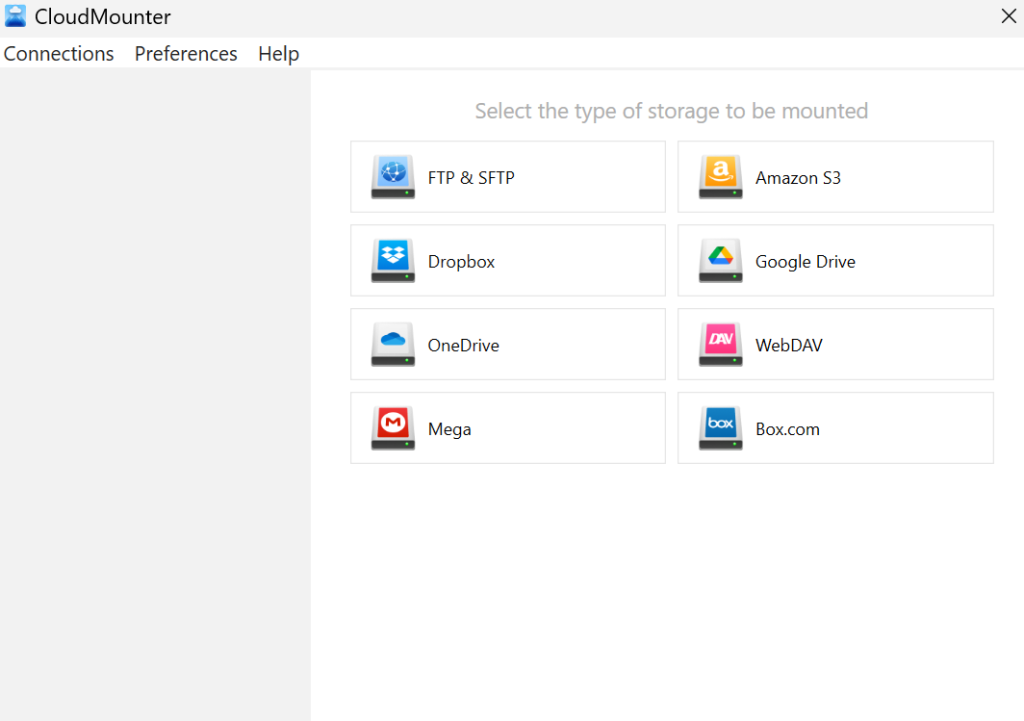 Connecting between Google Drive and FTP as local drives via CloudMounter on Windows