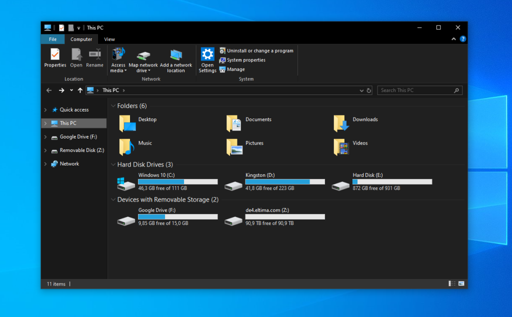 FTP and Google Drive appear as disks on Windows PC