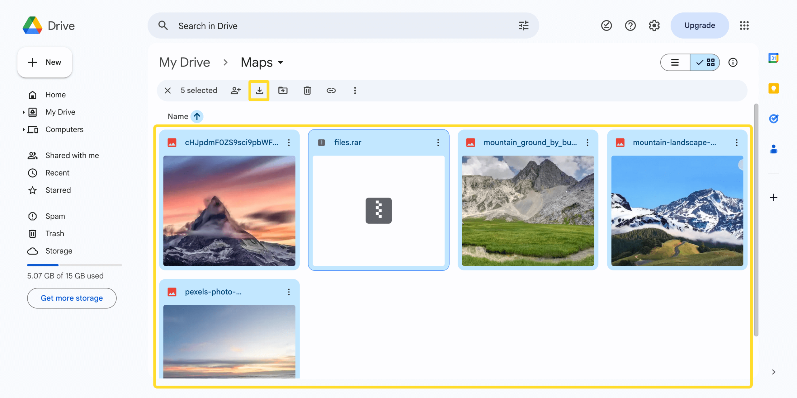 Download files from Google Drive