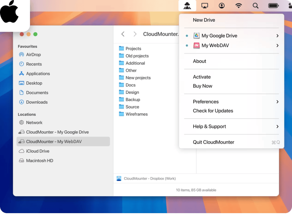 Google Drive and WebDAV in Finder