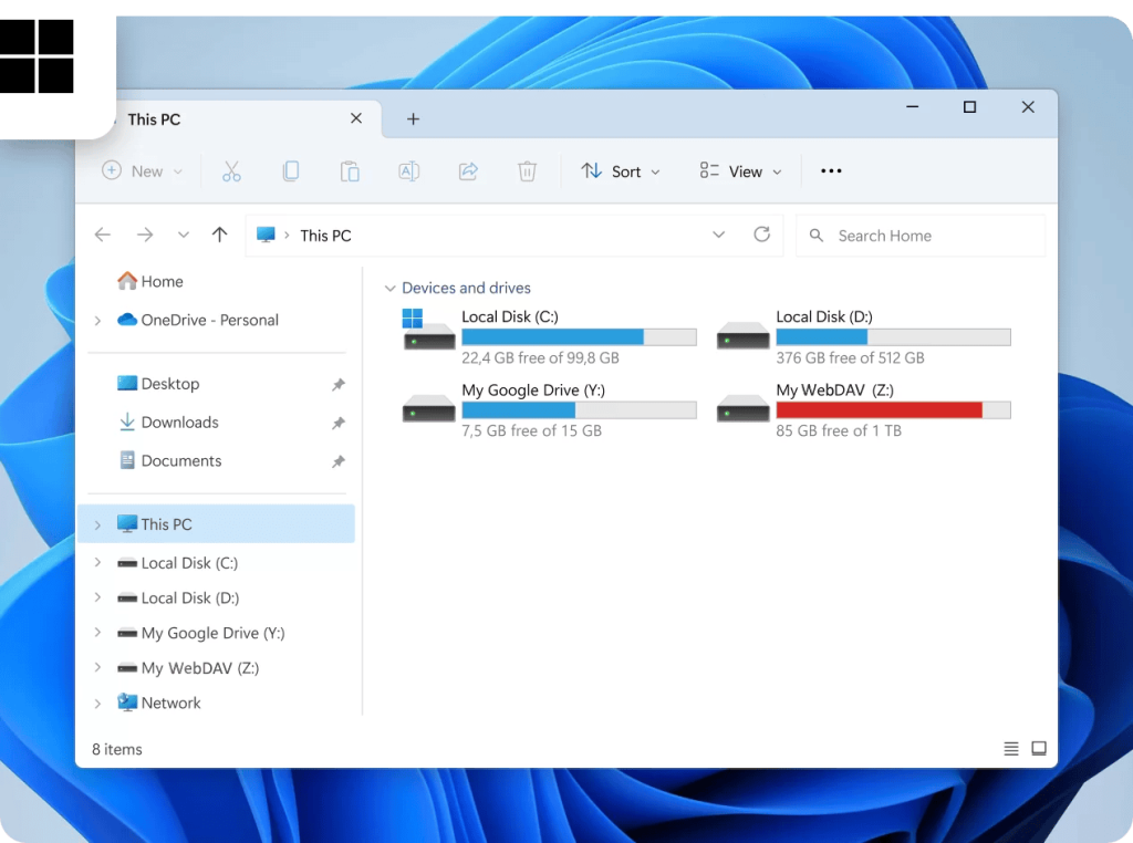 Google Drive and WebDAV in File Explorer