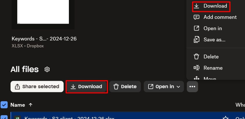 Download files from Dropbox File downloading from Dropbox