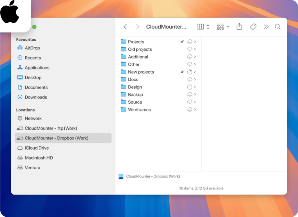 FTP and Dropbox folders in Finder Dropbox and FTP drives in Finder