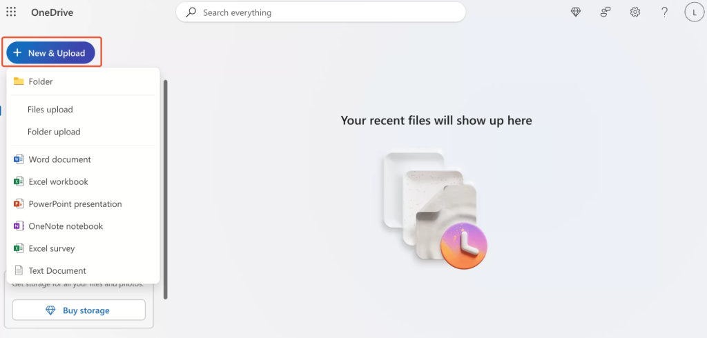 Select files to upload to OneDrive File selecting for uploading to OneDrive