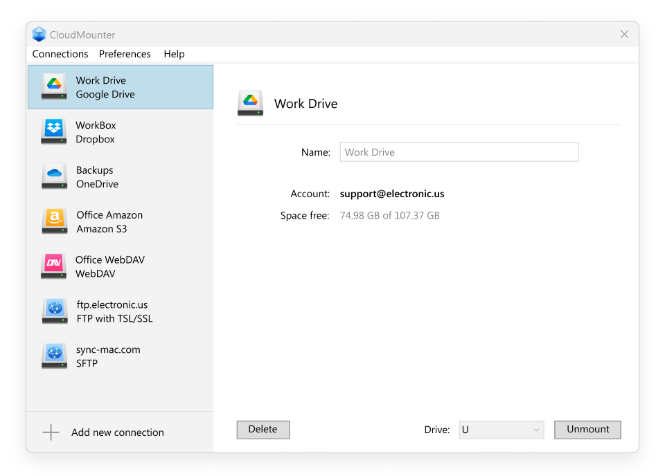 Set up Google Drive in CloudMounter on Windows