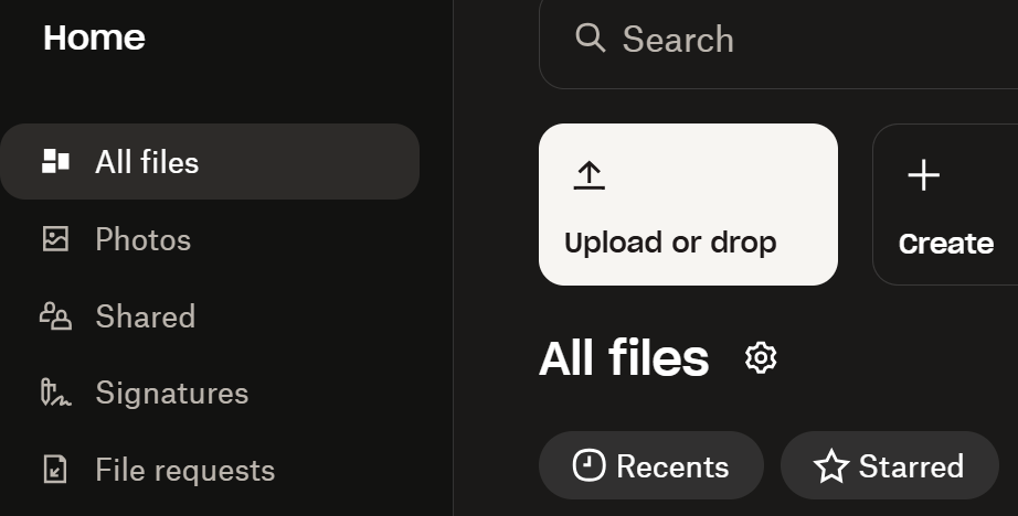Upload or drop in Dropbox Upload or drop files in Dropbox