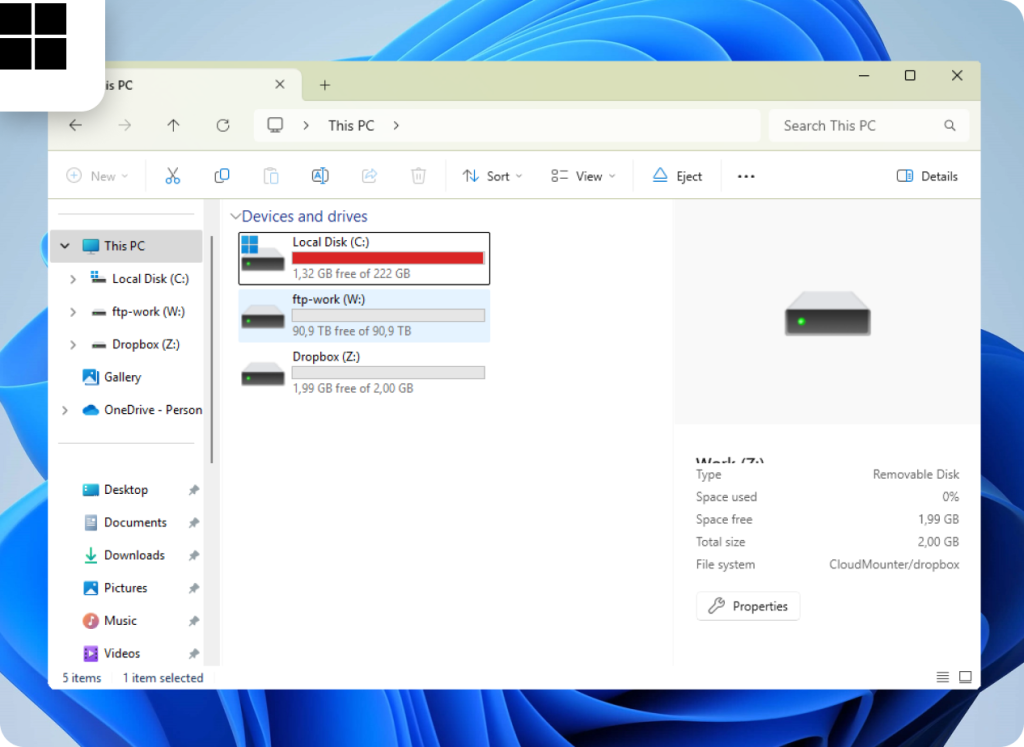 FTP and Dropbox drives in File Explorer Dropbox and FTP folders in File Explorer